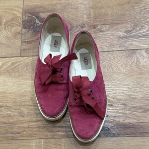 UGG Women's Burgundy Suede Flats